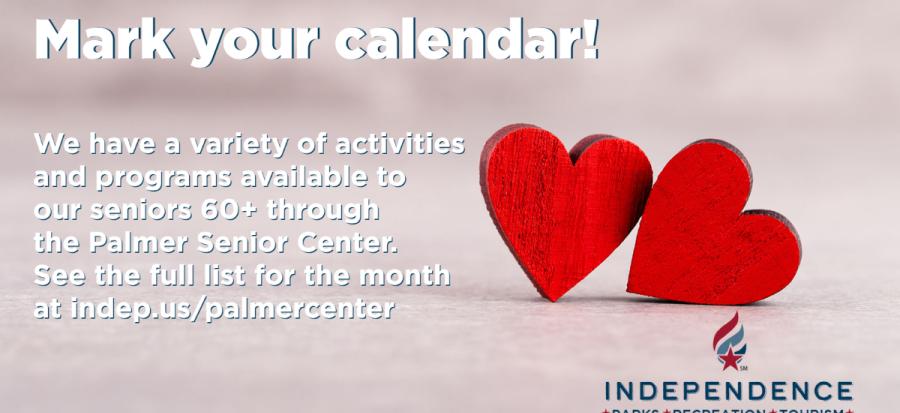 Two red hearts on the right side with color Independence logo on the bottom right. Mark your calendar on the upper left side and pinkish grey background color.