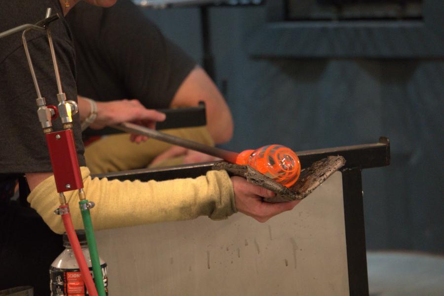 image of glass blowing at Englewood Arts