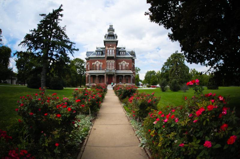 A front view of the Vaile Mansion