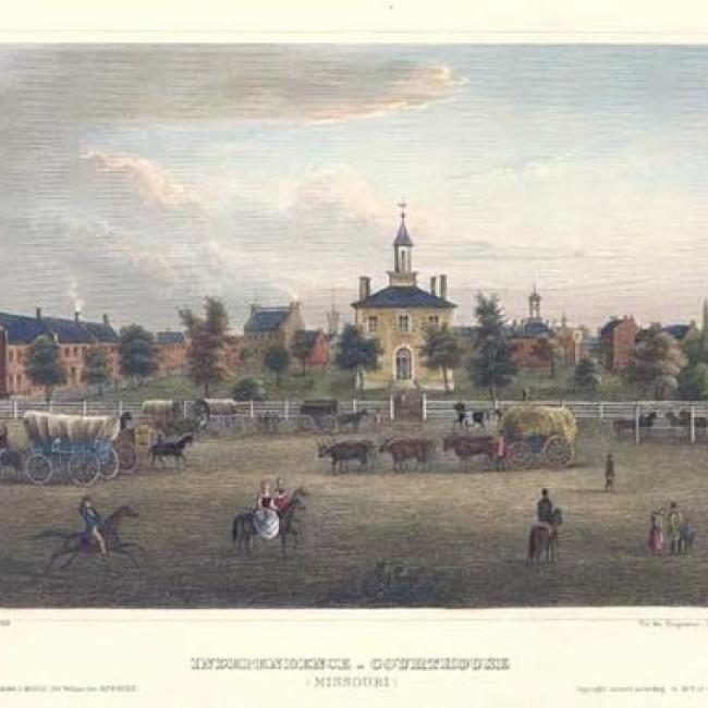 Painting of the Town of Independence in 1838. 